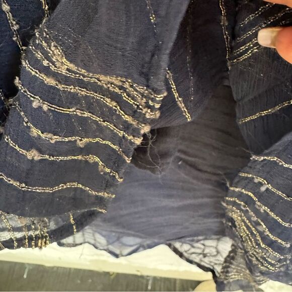 Zadig & Voltaire Racy Navy Blue Metal Shift Tunic Mini Dress S - Picture 7 of 11